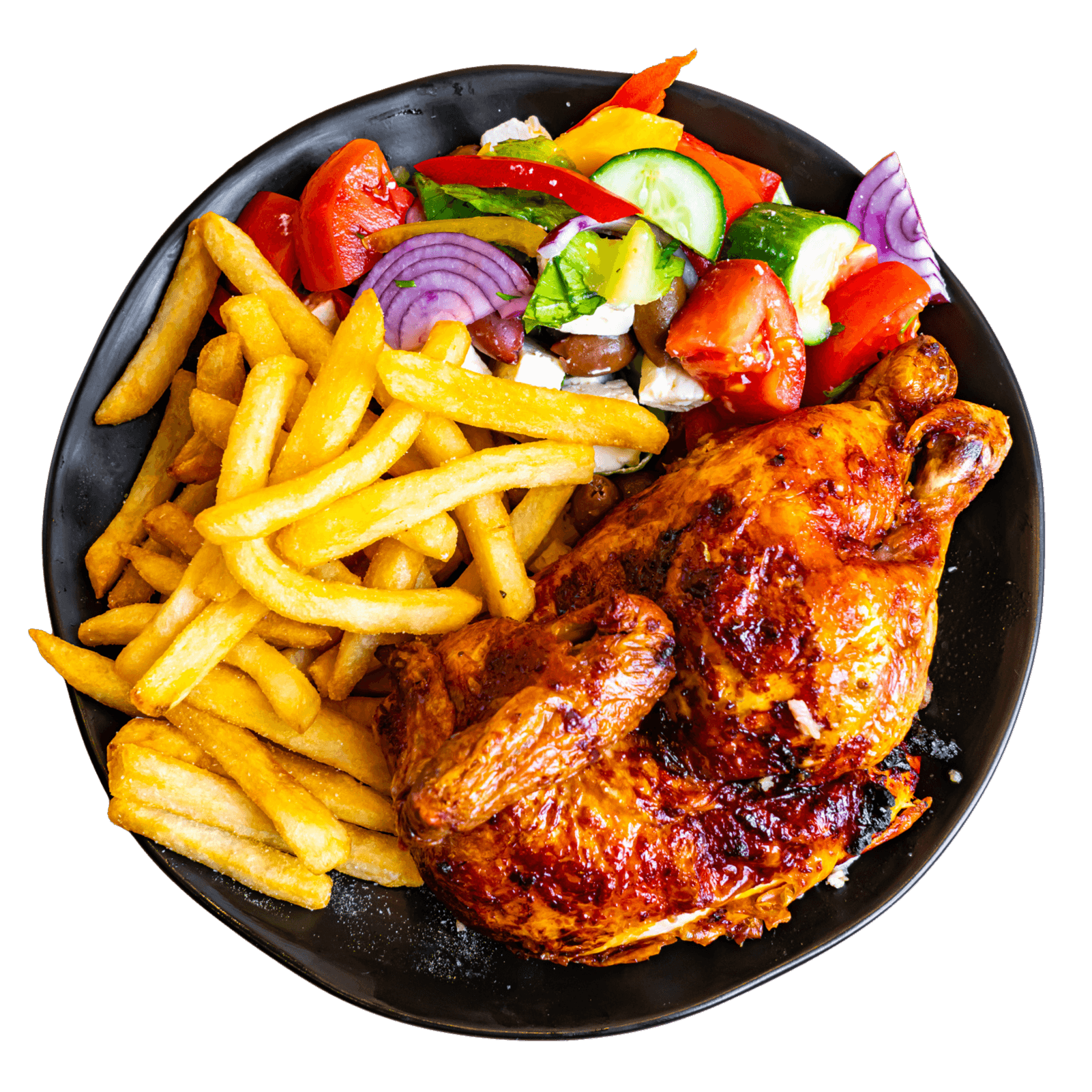 ½ Chicken chips & salad