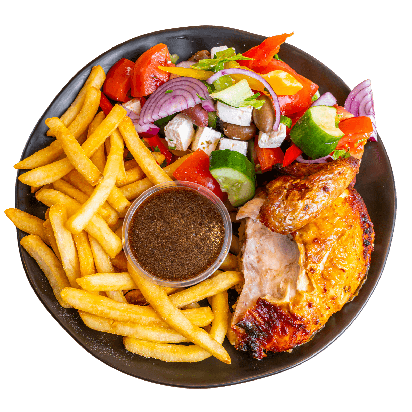 ¼ Chicken chips & salad